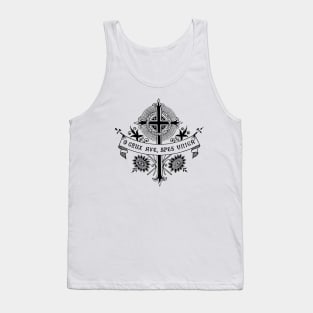 Cross - O Crux Ave, Spes Unica - Black - White Bkg Tank Top